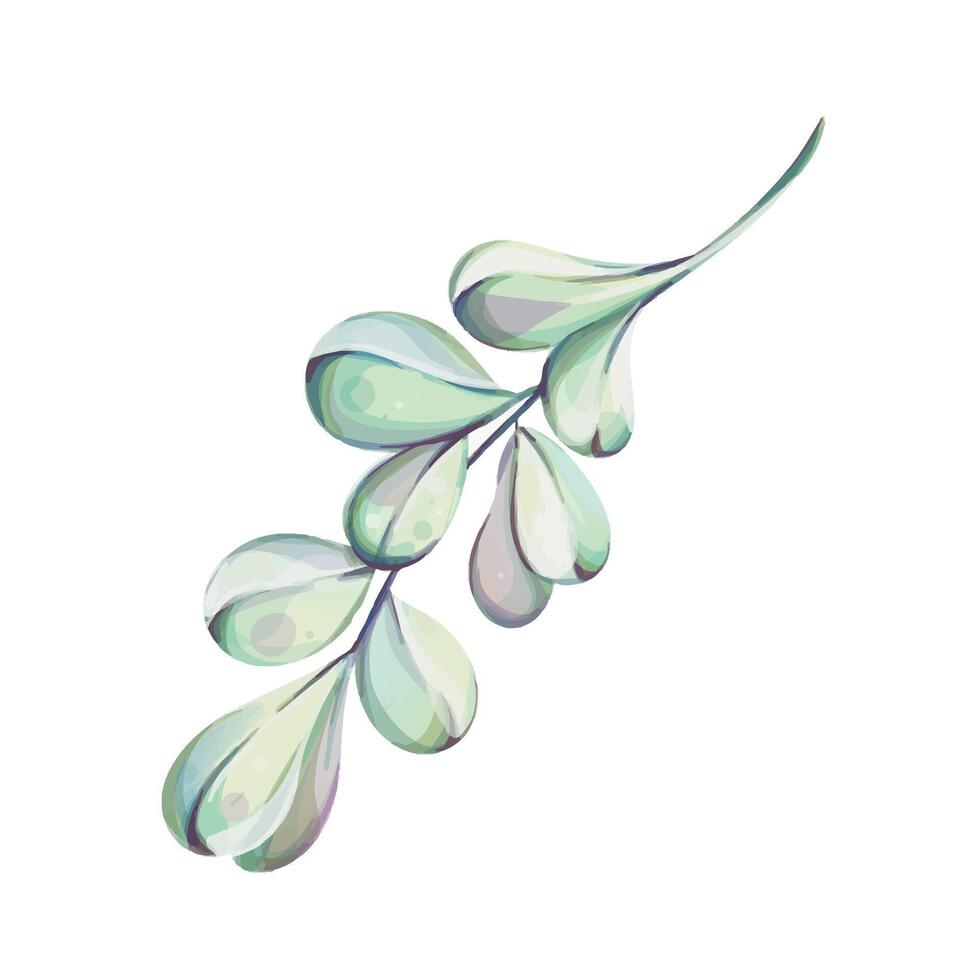Watercolor Decorative hand drawn mistletoe, design element. Can be used for cards, invitations, banners, posters, print design. Christmas, New year, winter background in line art style. Isolated. clip art vector