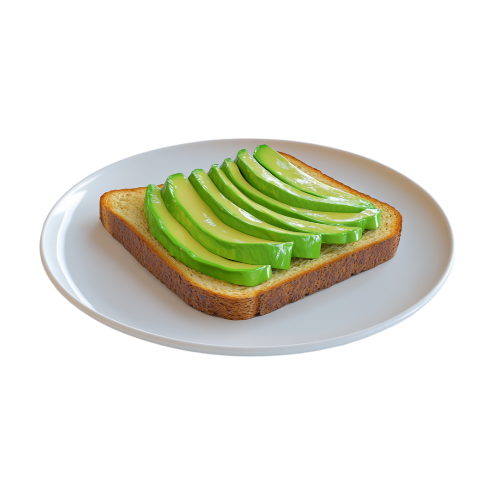 A slice of avocado toast png