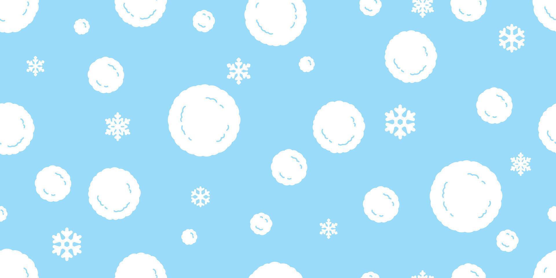snow ball seamless pattern christmas snowflake polka dot cartoon doodle scarf isolated tile wallpaper gift wrapping paper repeat background illustration design vector