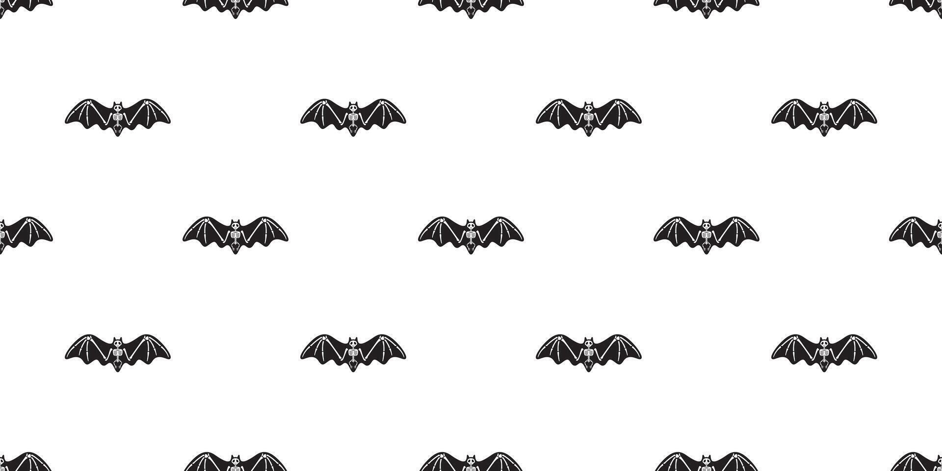 bat seamless pattern Halloween skeleton bone skull flying wing vampire ghost spooky cartoon doodle gift wrapping paper tile background repeat wallpaper scarf isolated devil evil illustration de vector