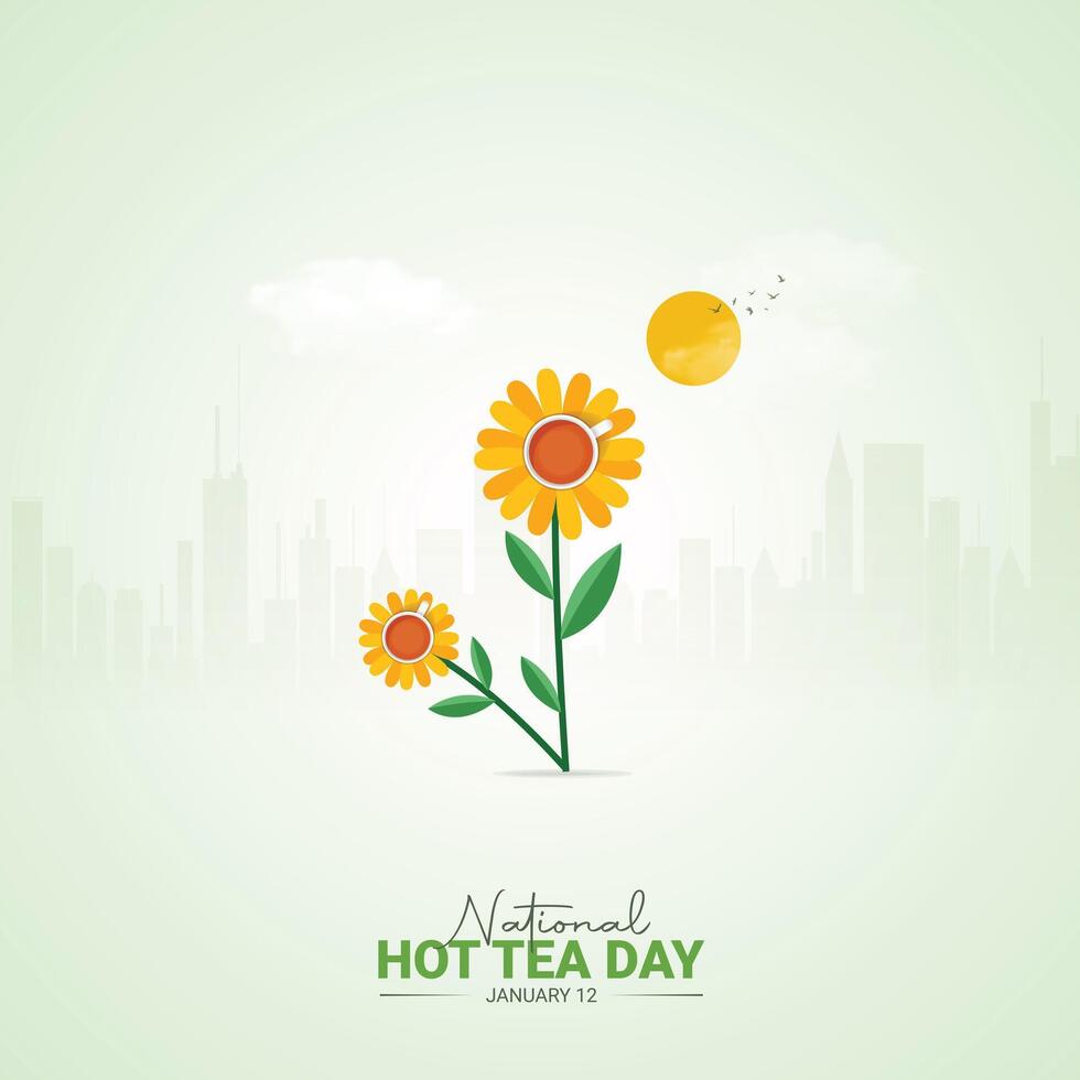 National Hot tea day design template good for celebration usage. Tea day design illustration. vector