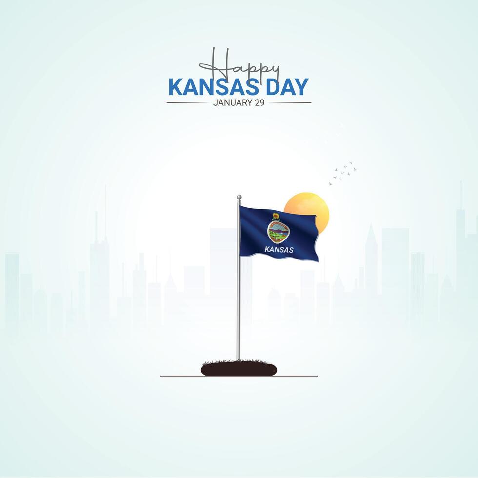 Happy Kansas Day. Kansas day concept illustration. vector