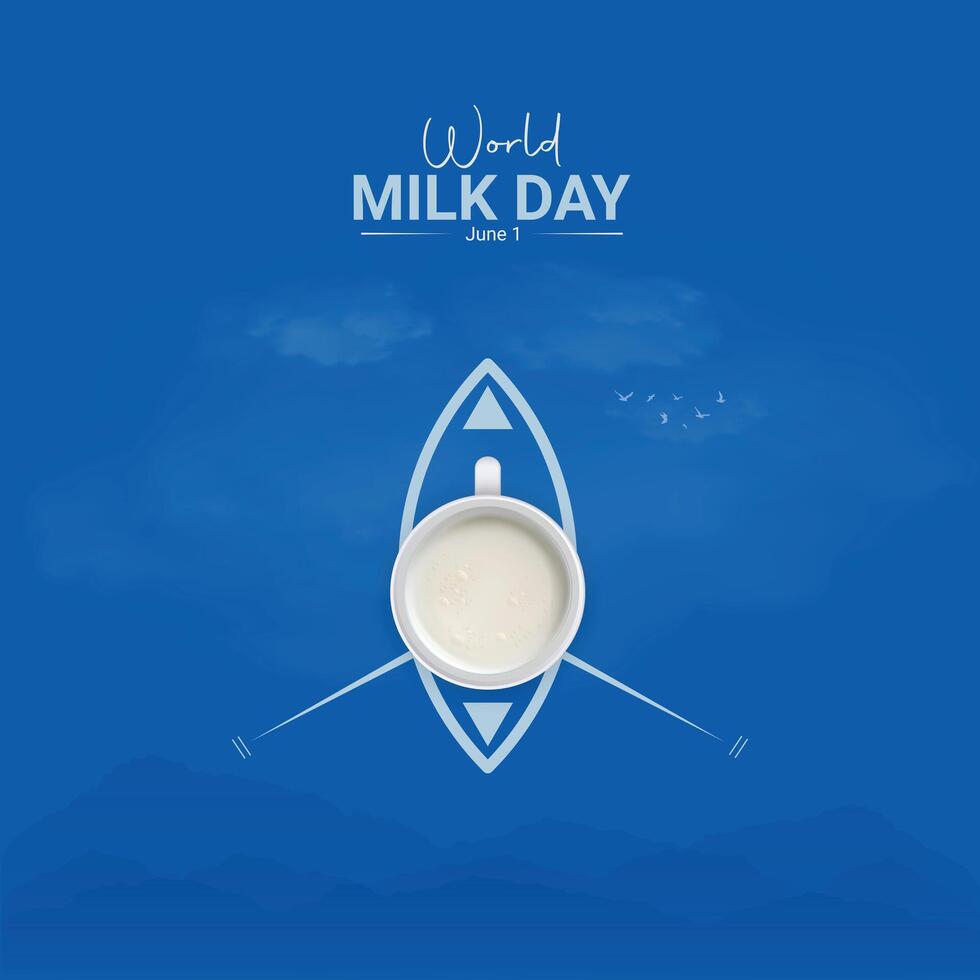 World milk day on 1st June, concept for product of milk. illustration design. vector