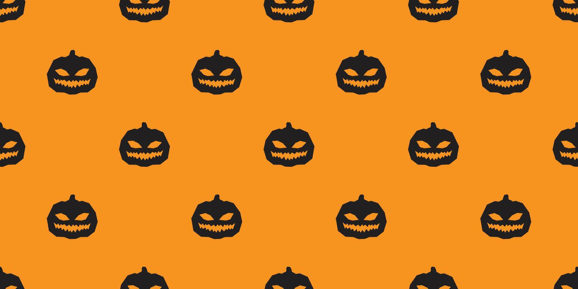pumpkin seamless pattern halloween jack o lantern cartoon character doodle tile background gift wrapping paper scarf isolated repeat wallpaper orange vector