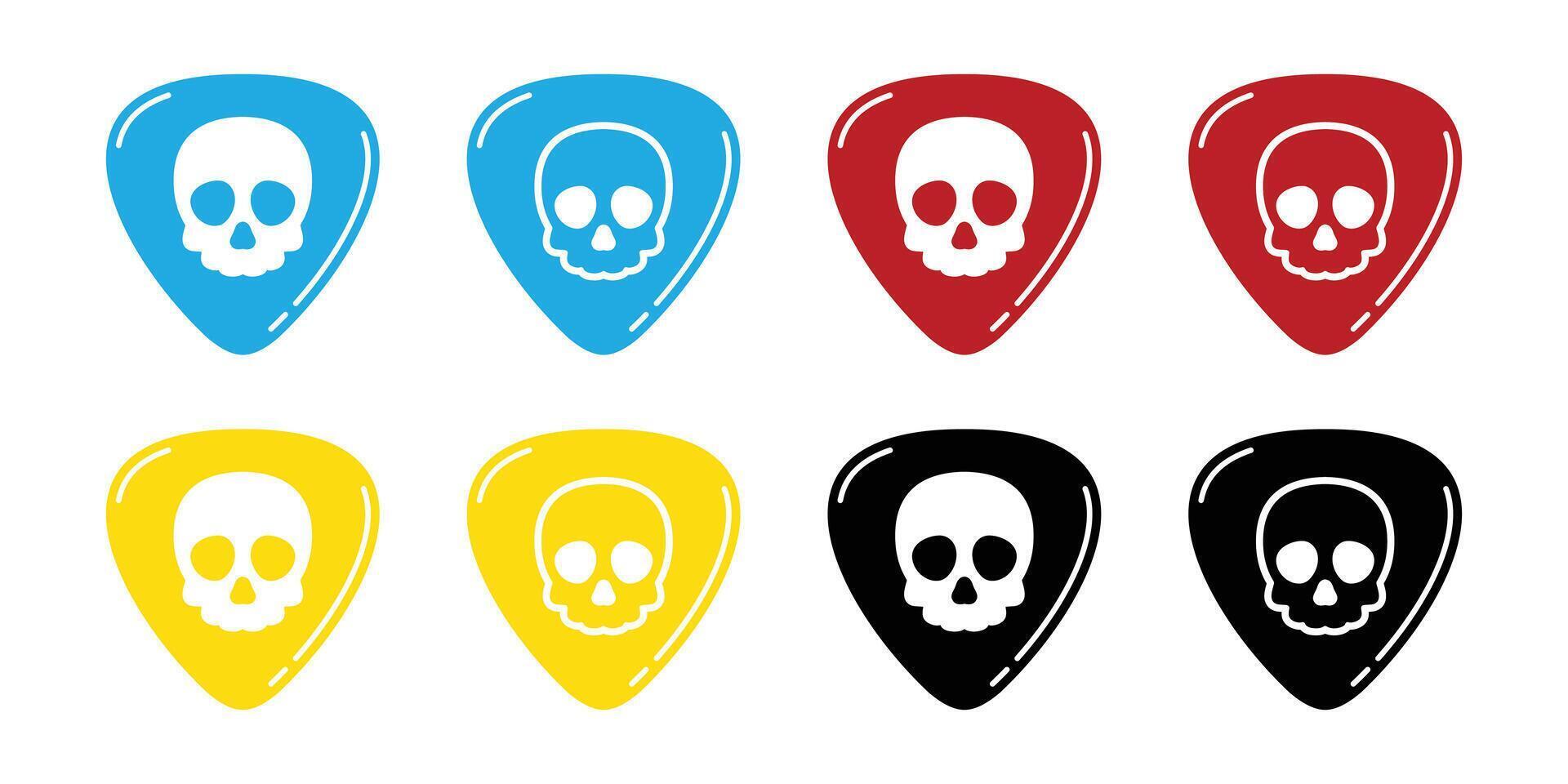 skull guitar pick halloween crossbones ghost icon logo base ukulele doodle cartoon character illustration symbol design clip art vector