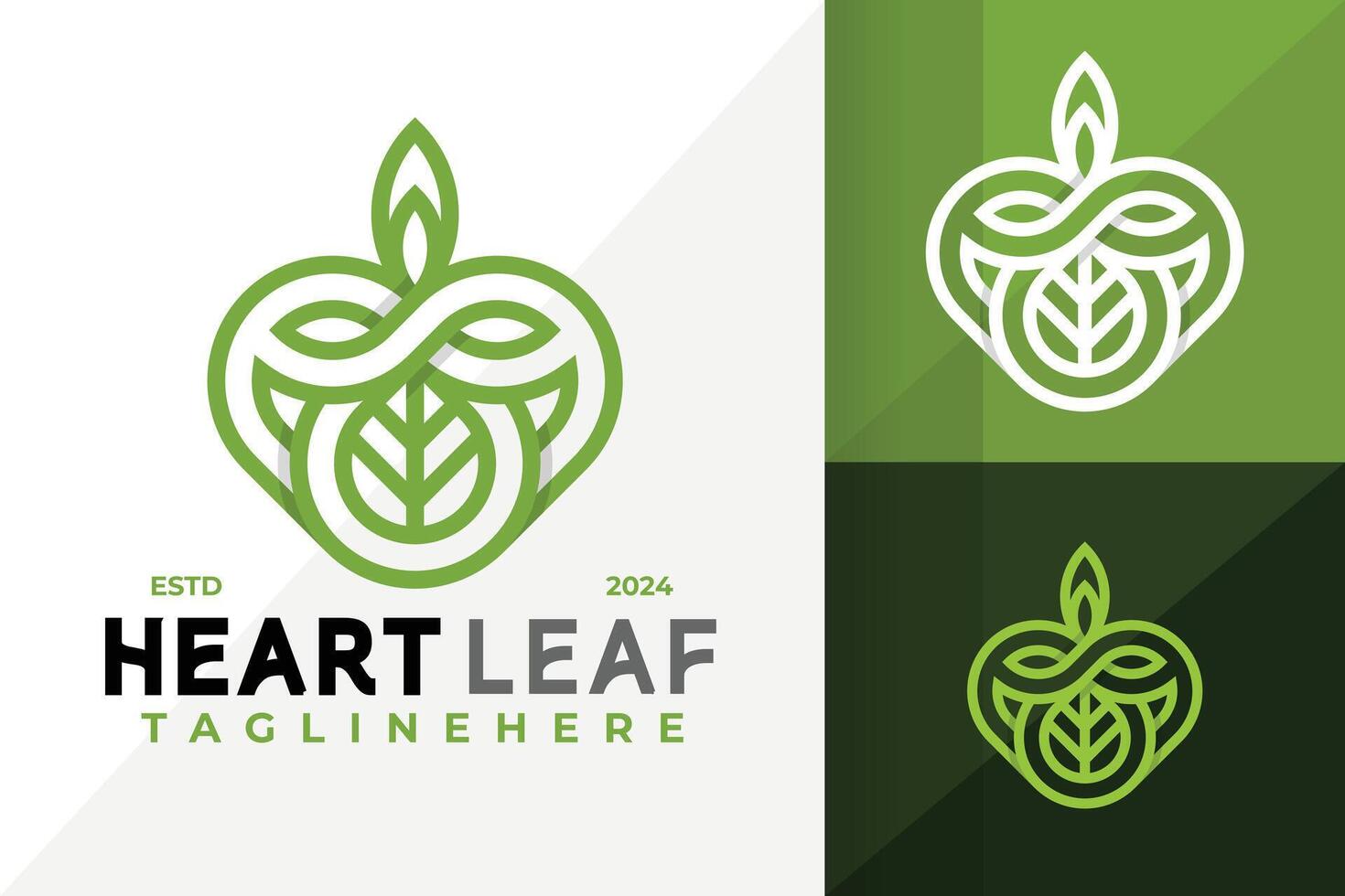 Heart Leaf Logo Icon Design vector