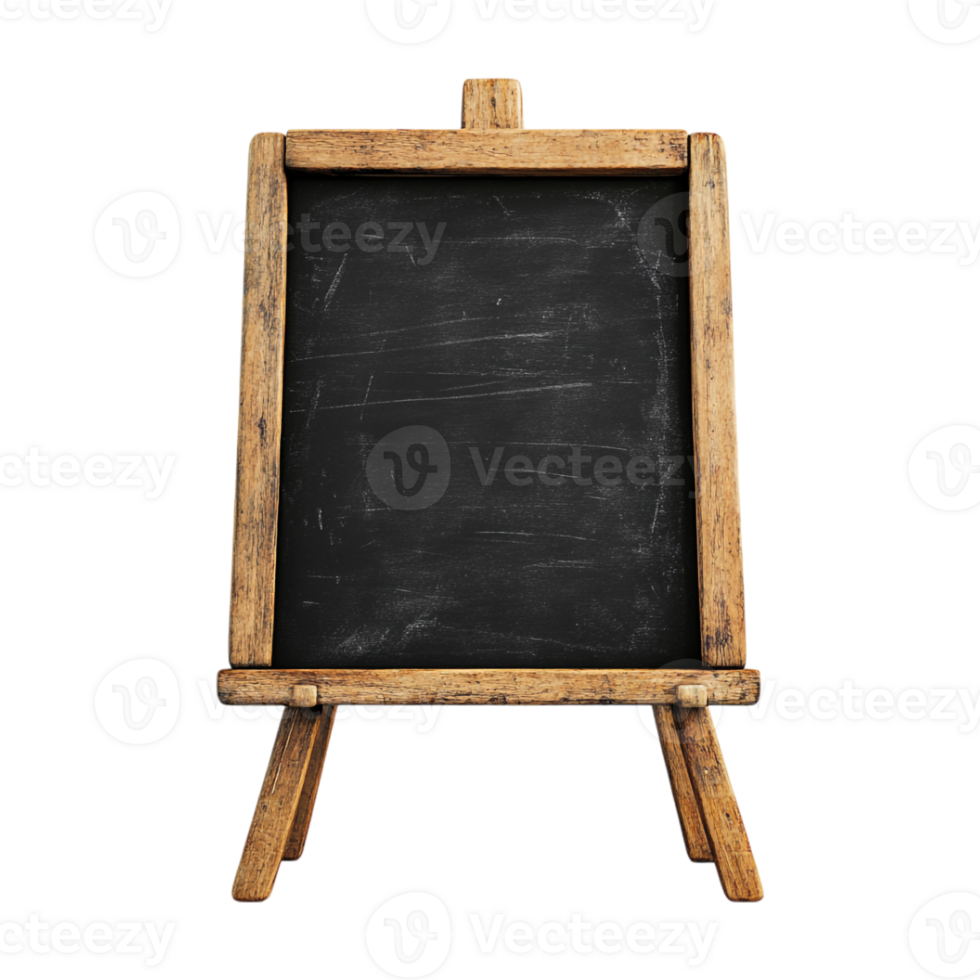 An easel with a chalkboard on it png