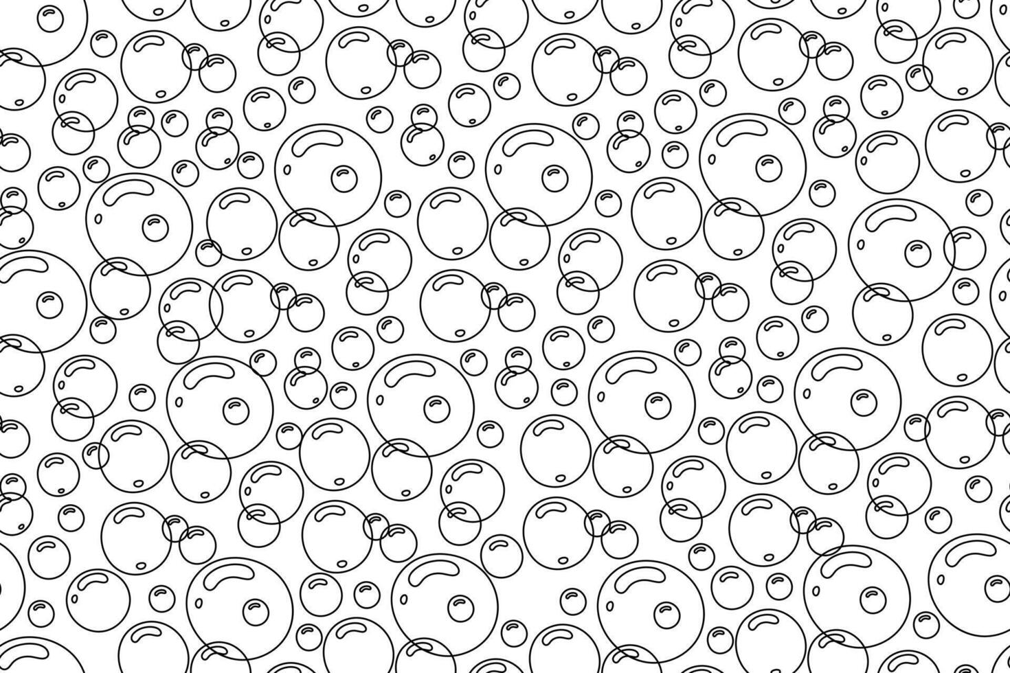 Linear soap bubbles background. Simple seamless pattern of soap foam in doodle style. vector