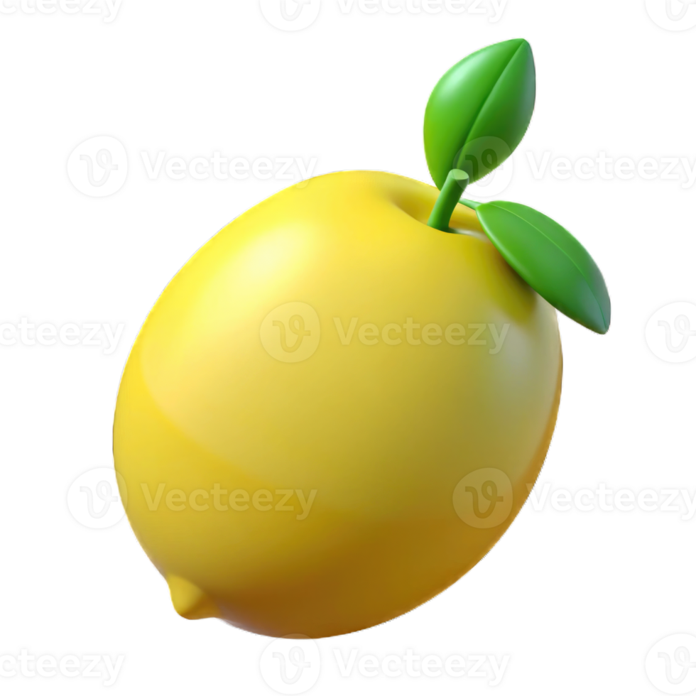 Yellow lemon isolated on transparent background png
