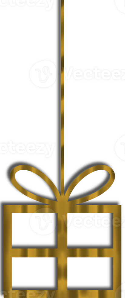 gold gift box with ribbon png