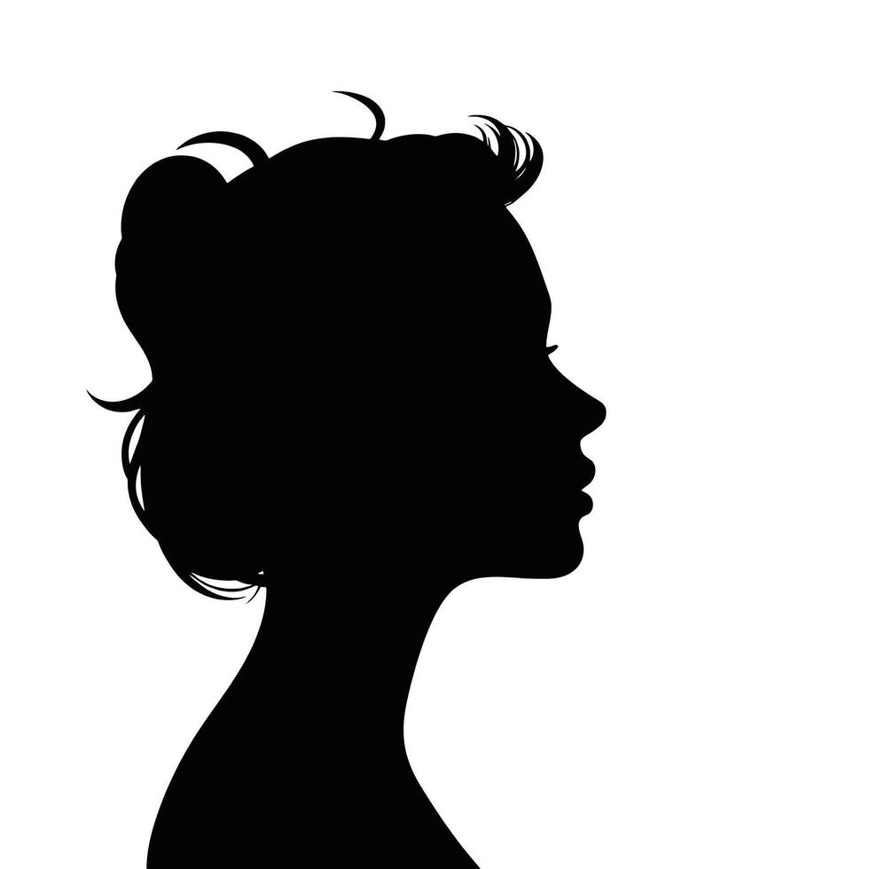 Silhouette of a woman's head in profile vector