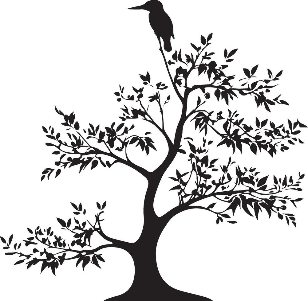 Bird on tree vector