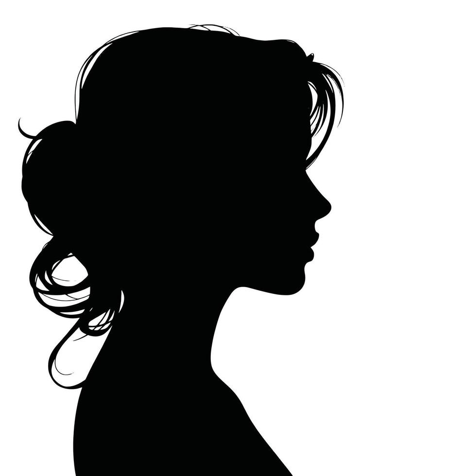 Silhouette of a woman's head in profile vector