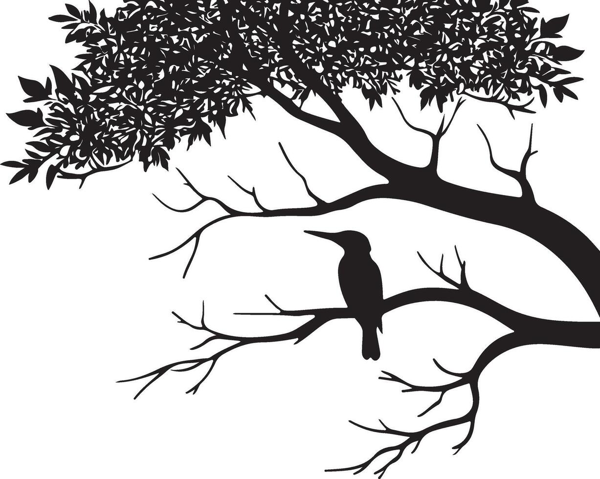 Bird on tree branch vector