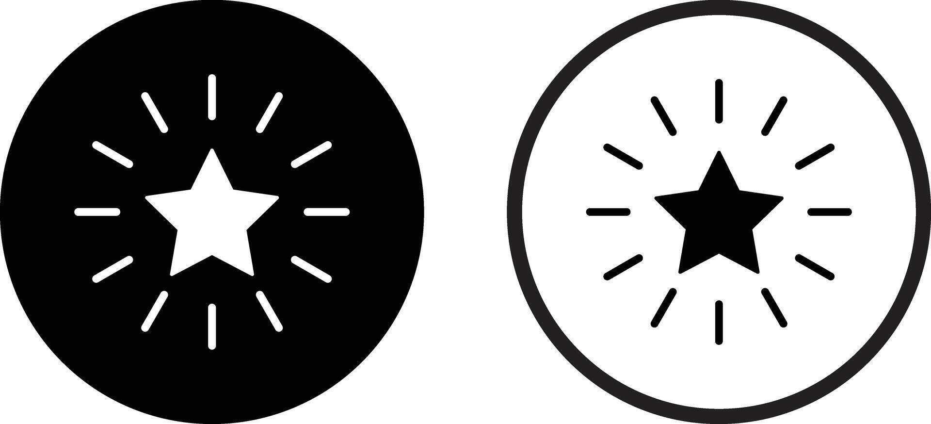 Shining star icon set in two styles . Premium star icon . illustration vector