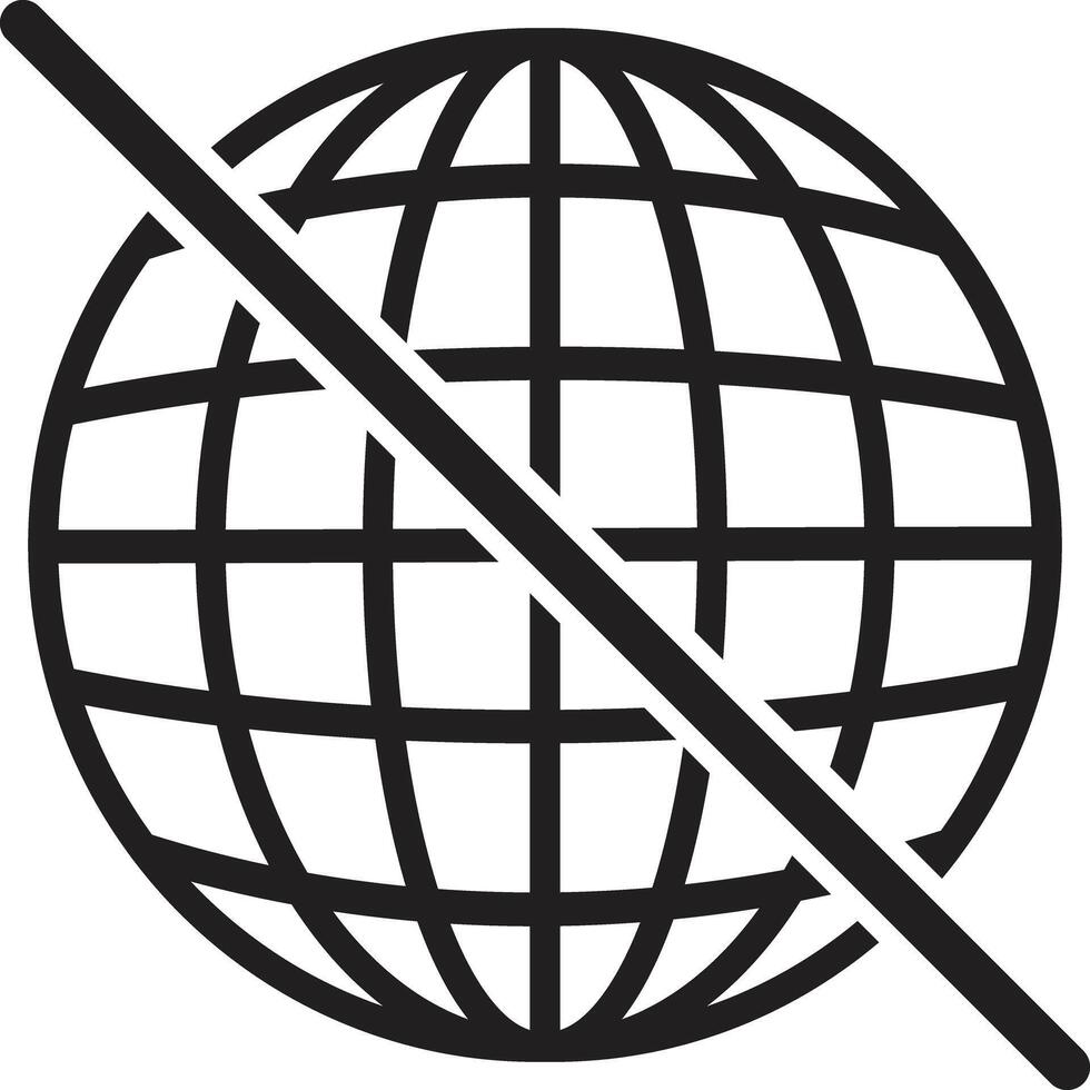 No internet icon . Disconnect icon . No internet connection icon . No network access icon vector