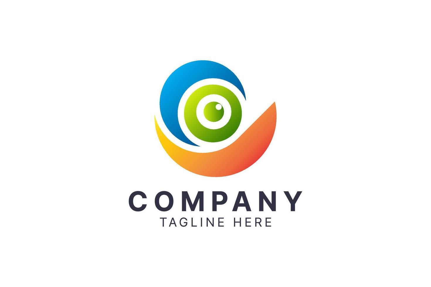 Abstract colorful eye care medical clinic logo template design with circle shape. vector