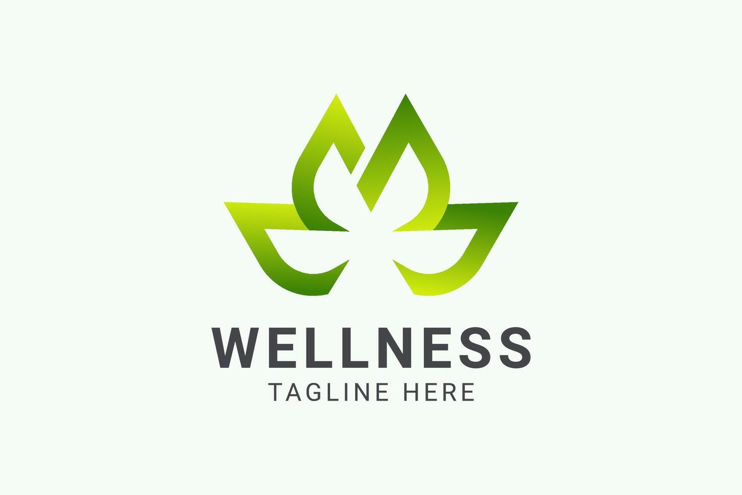 Abstract flower natural green logo icon template design for health and wellness industry. vector