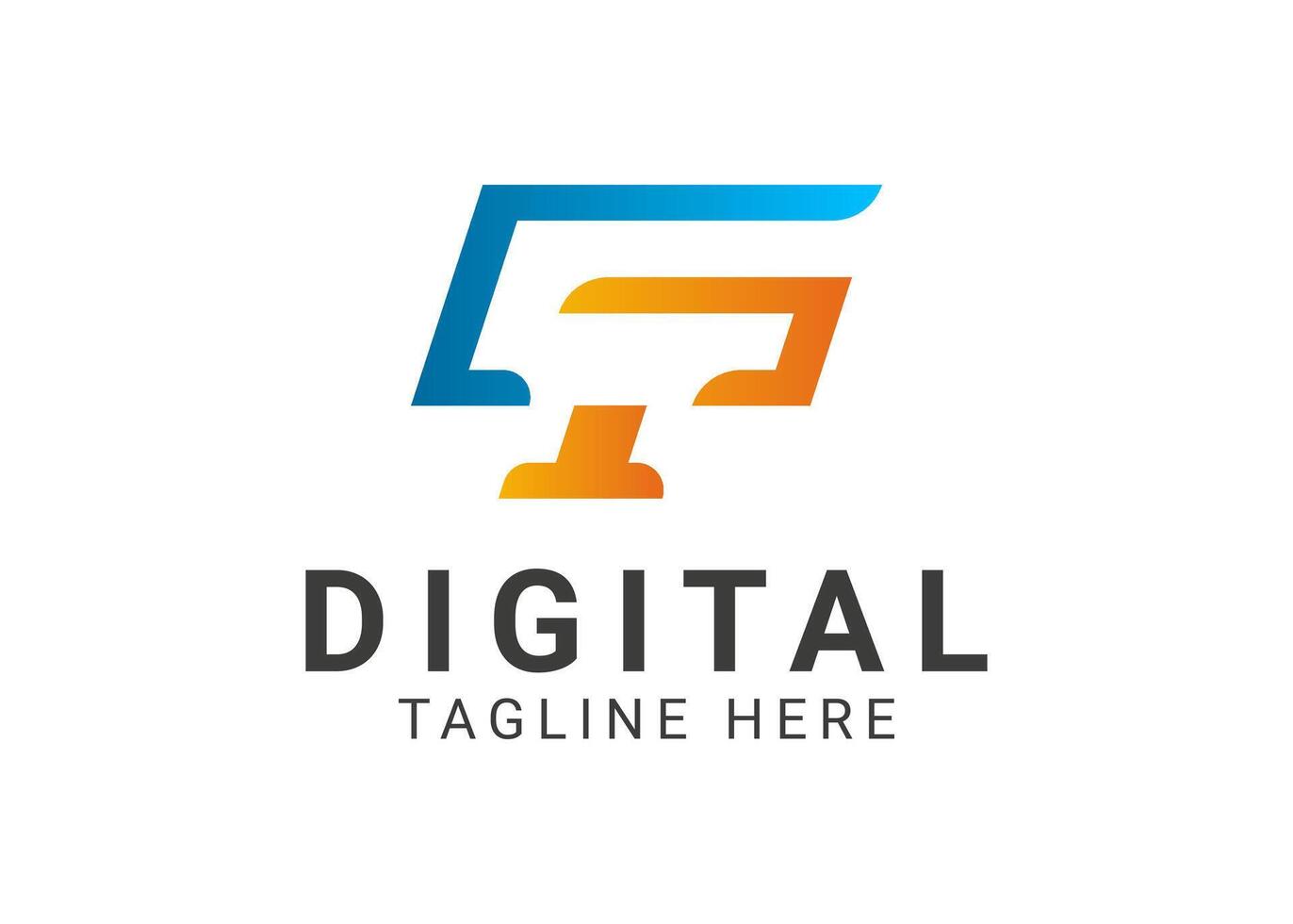 Digital computer modern technology colorful logo template design. vector