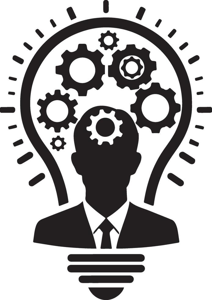 Light bulb ideas silhouette. vector