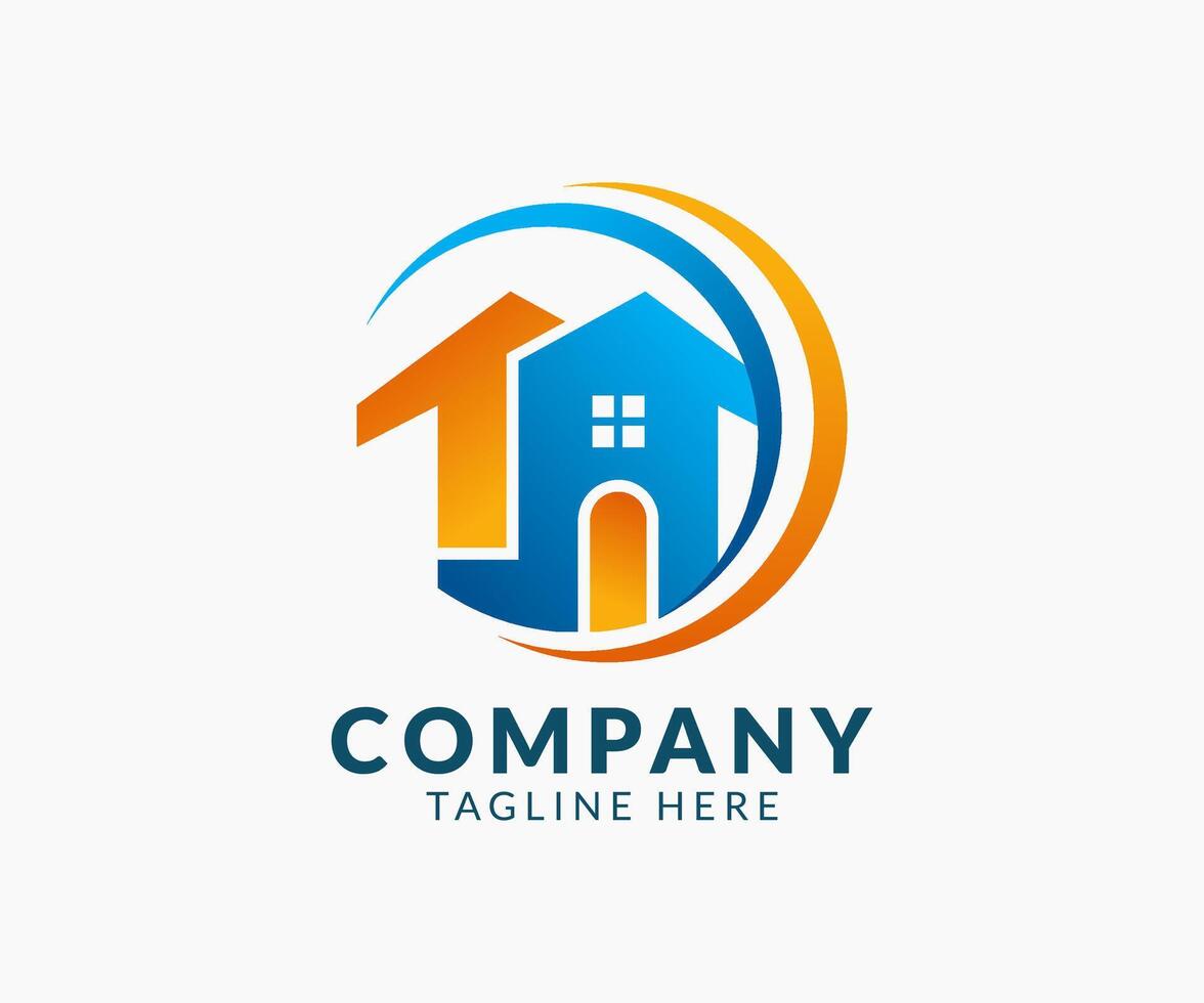 Modern colorful real estate logo icon template design. vector