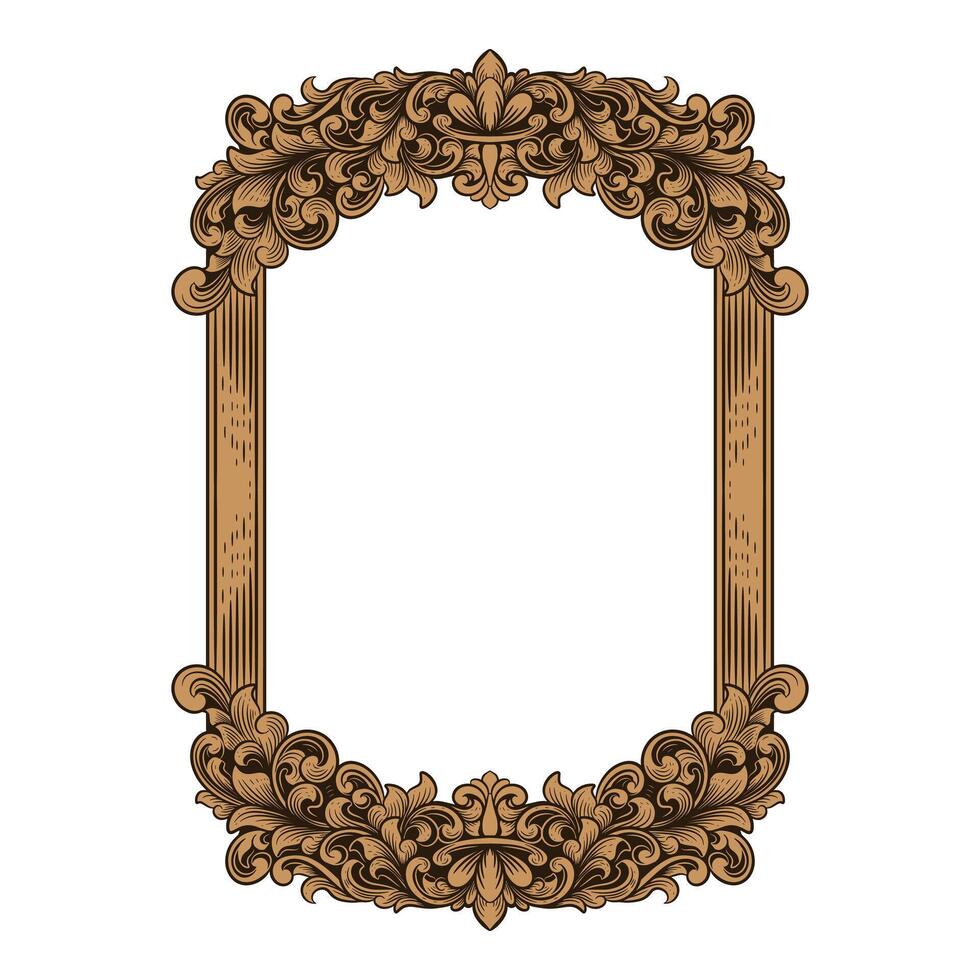 frame window mirror ornament vintage vector
