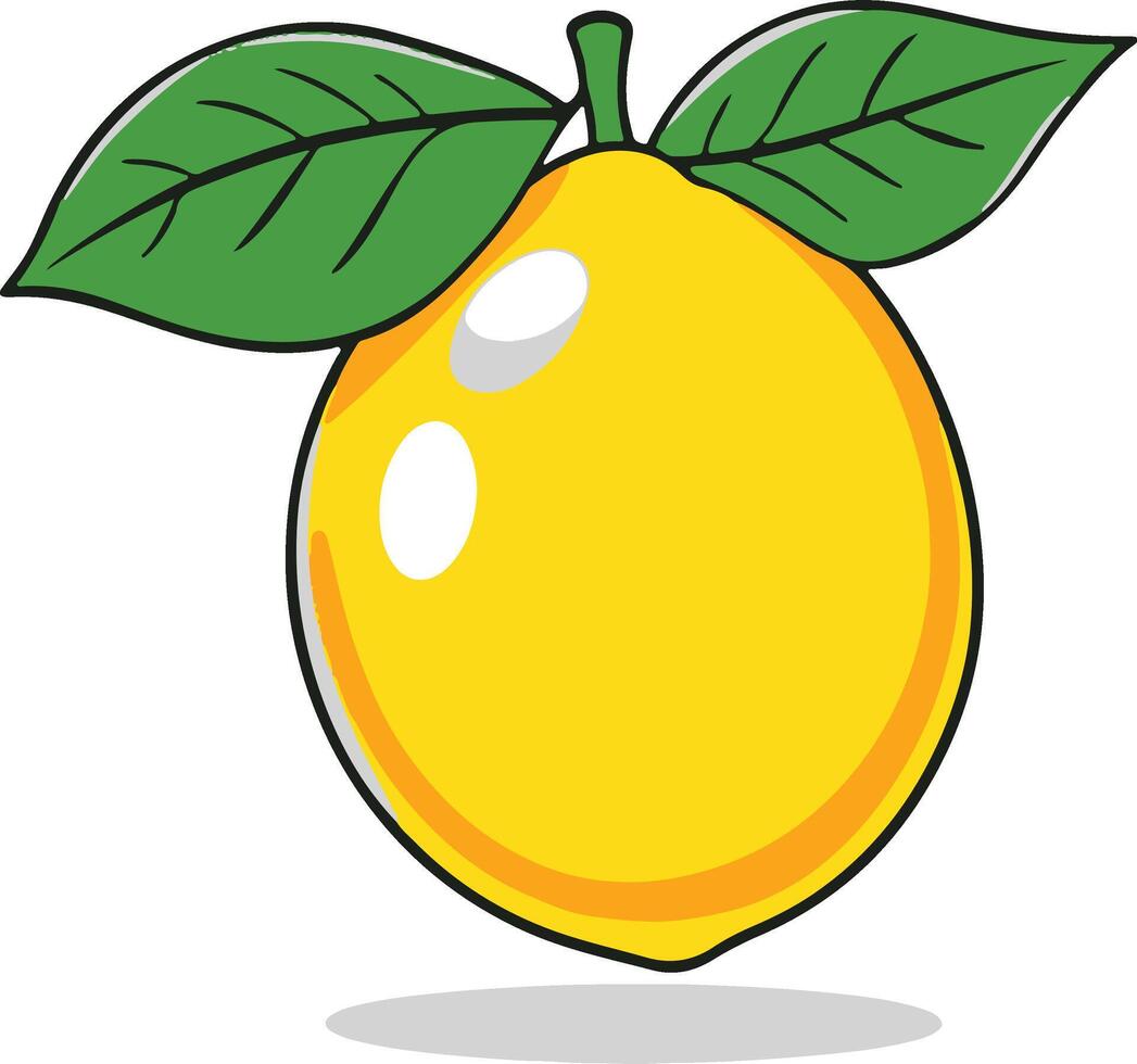 Lemon illustration healthy fruit vector