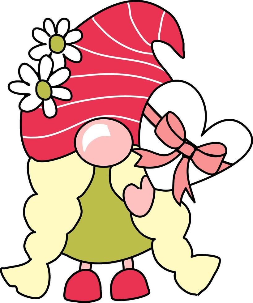 Gnome with heart vector