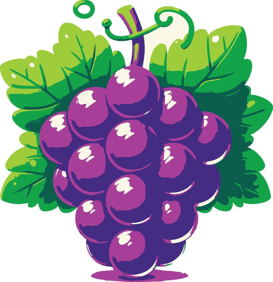 Grape illustration healthy fruit vector