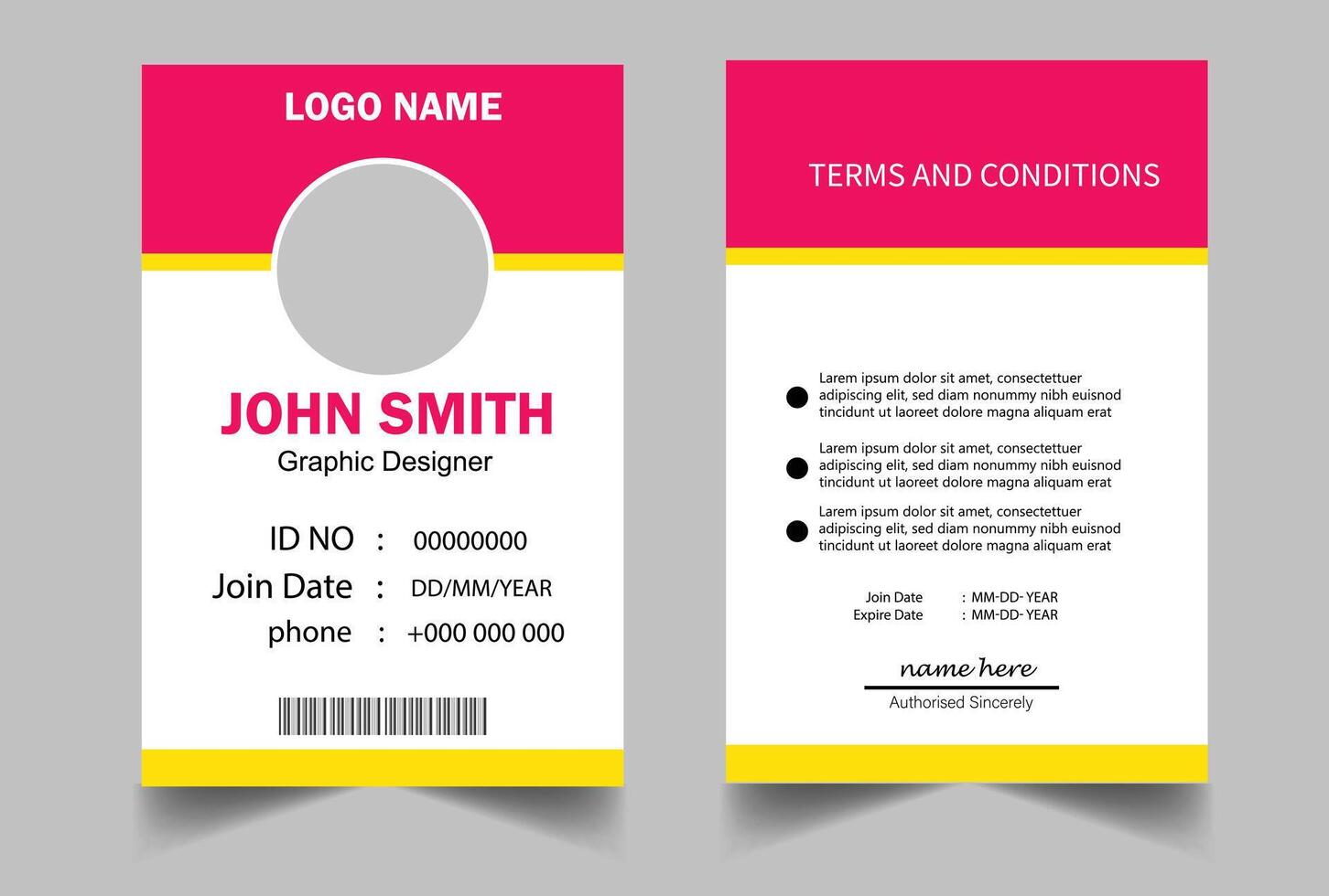 Red Corporate ID Card Design Template vector