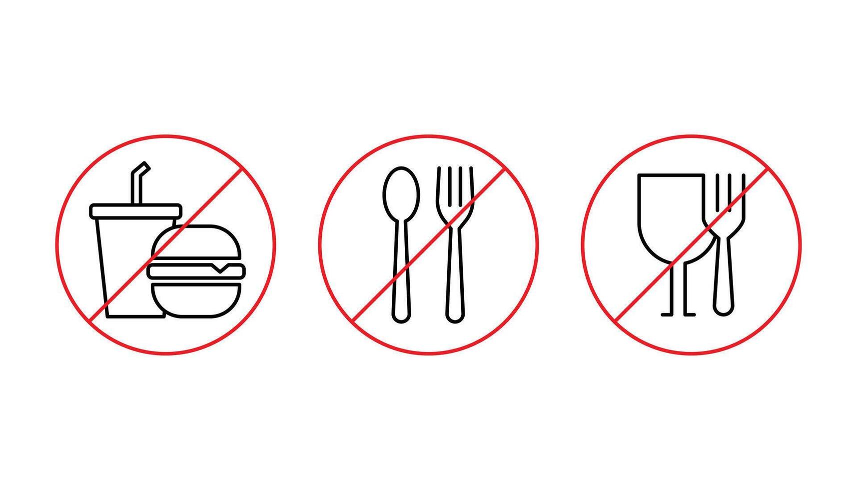 No Food Line Icon vector