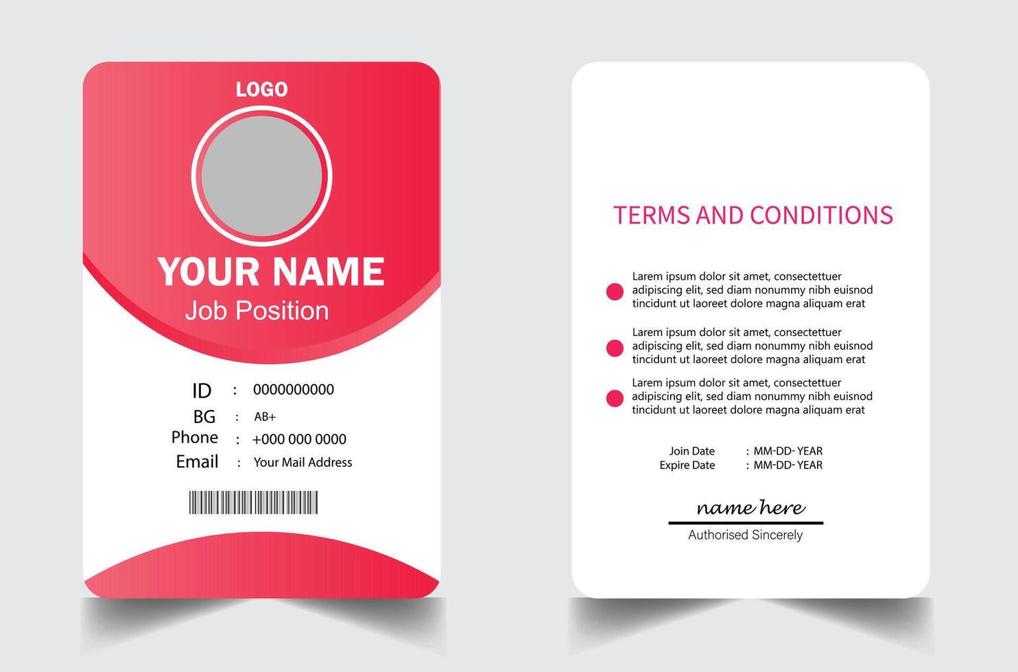 Red Corporate ID Card Design Template vector