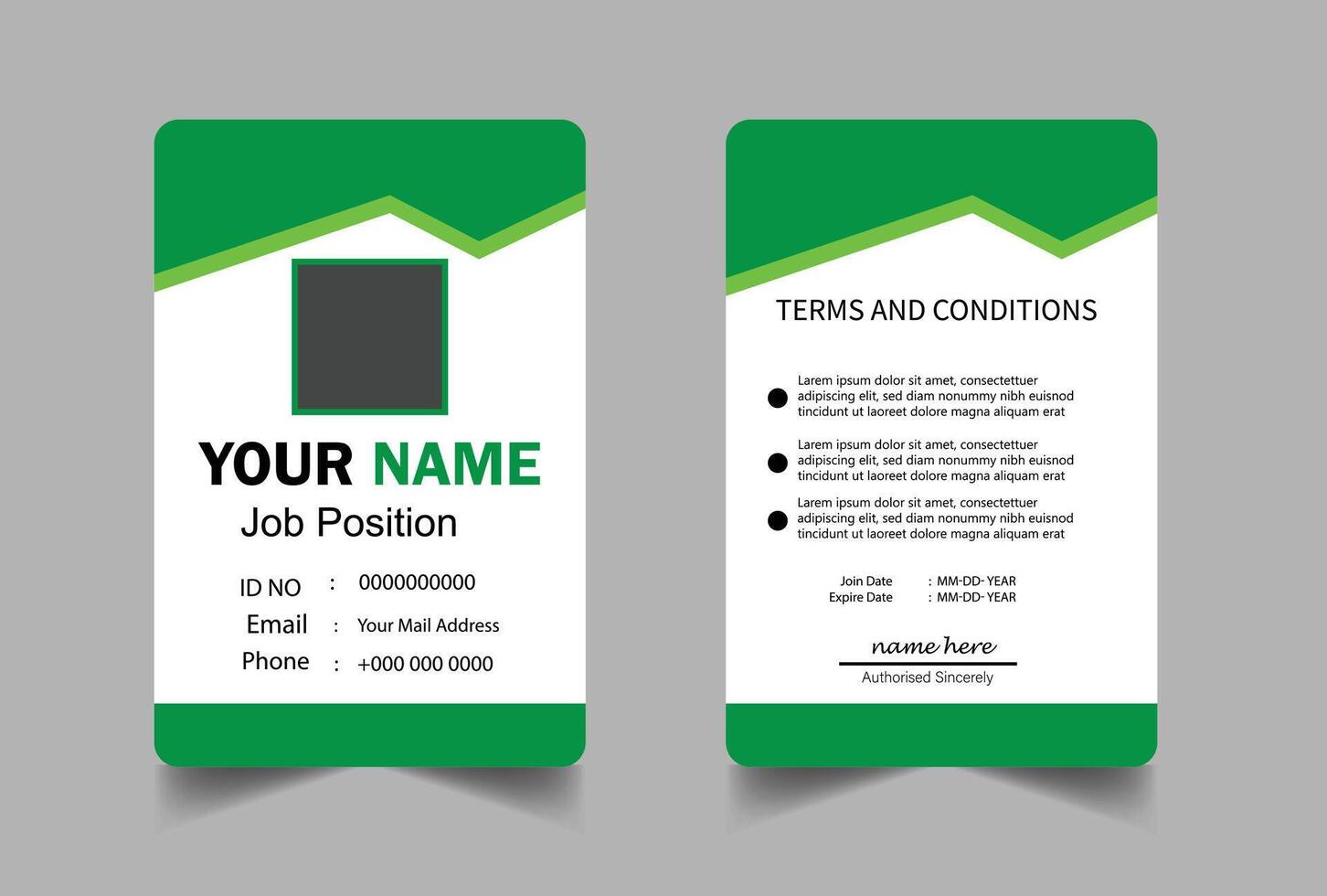 Creative Green ID Card Design Template vector