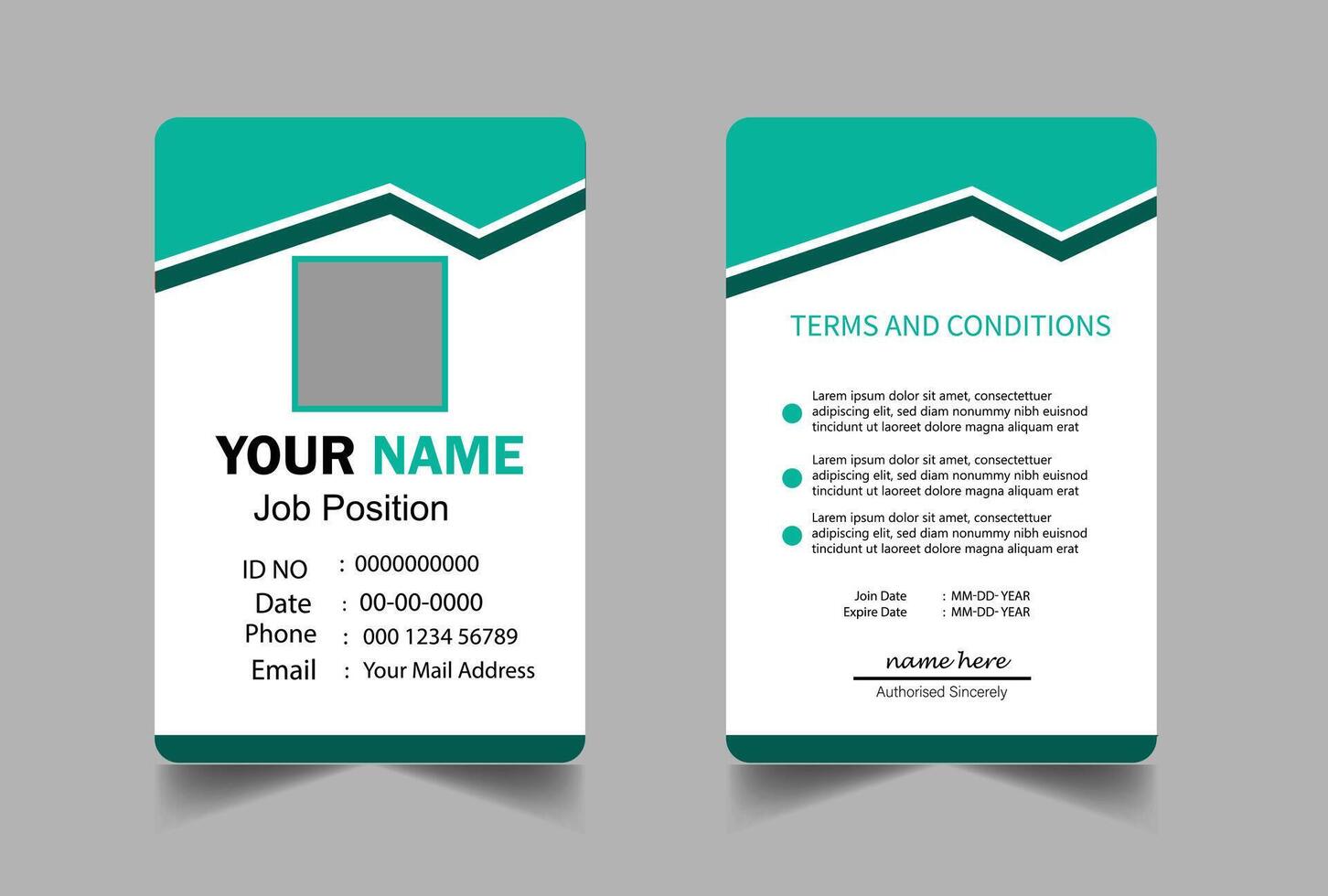 Creative Green ID Card Design Template vector