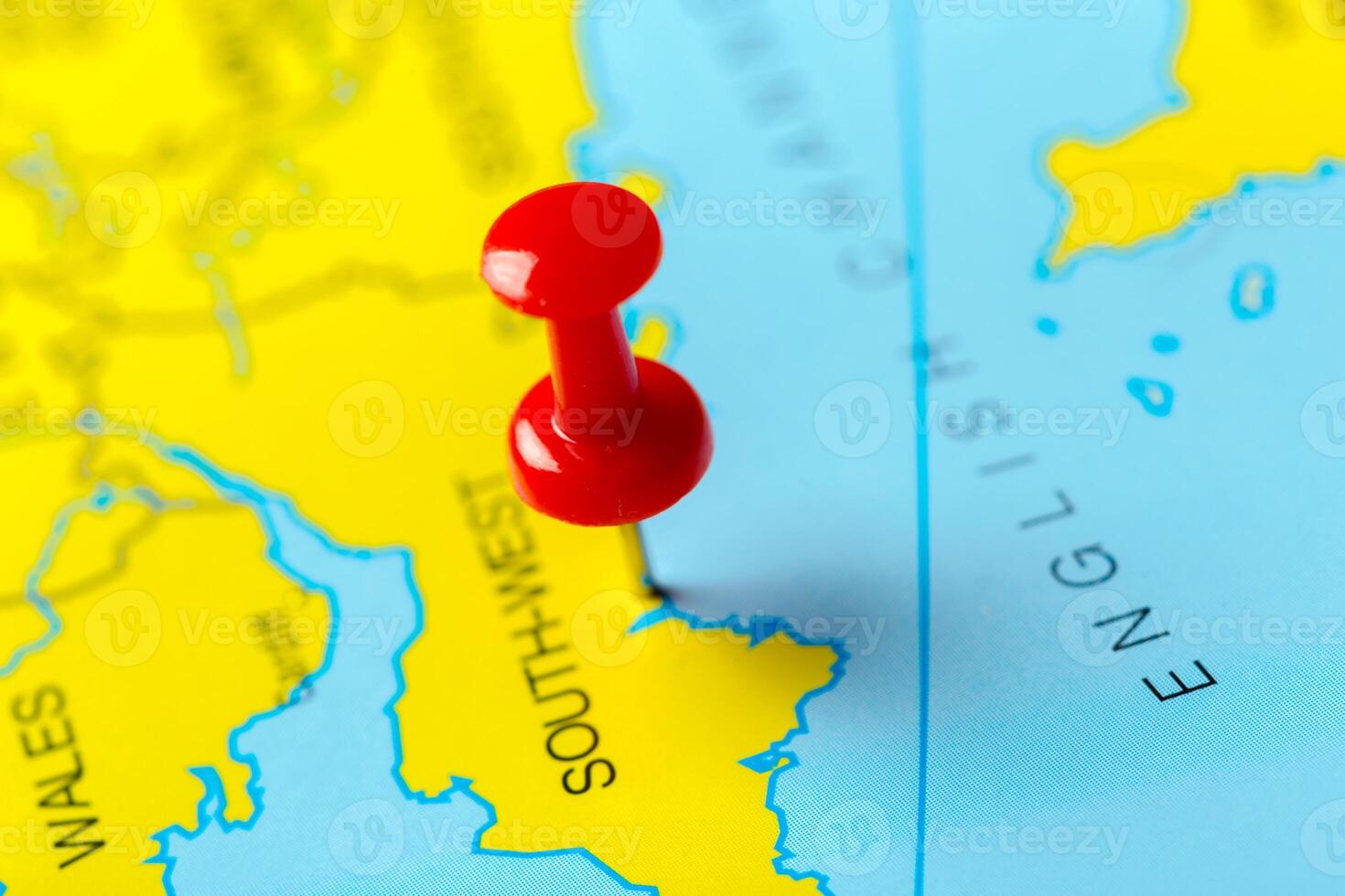 Travel destination points on a map photo