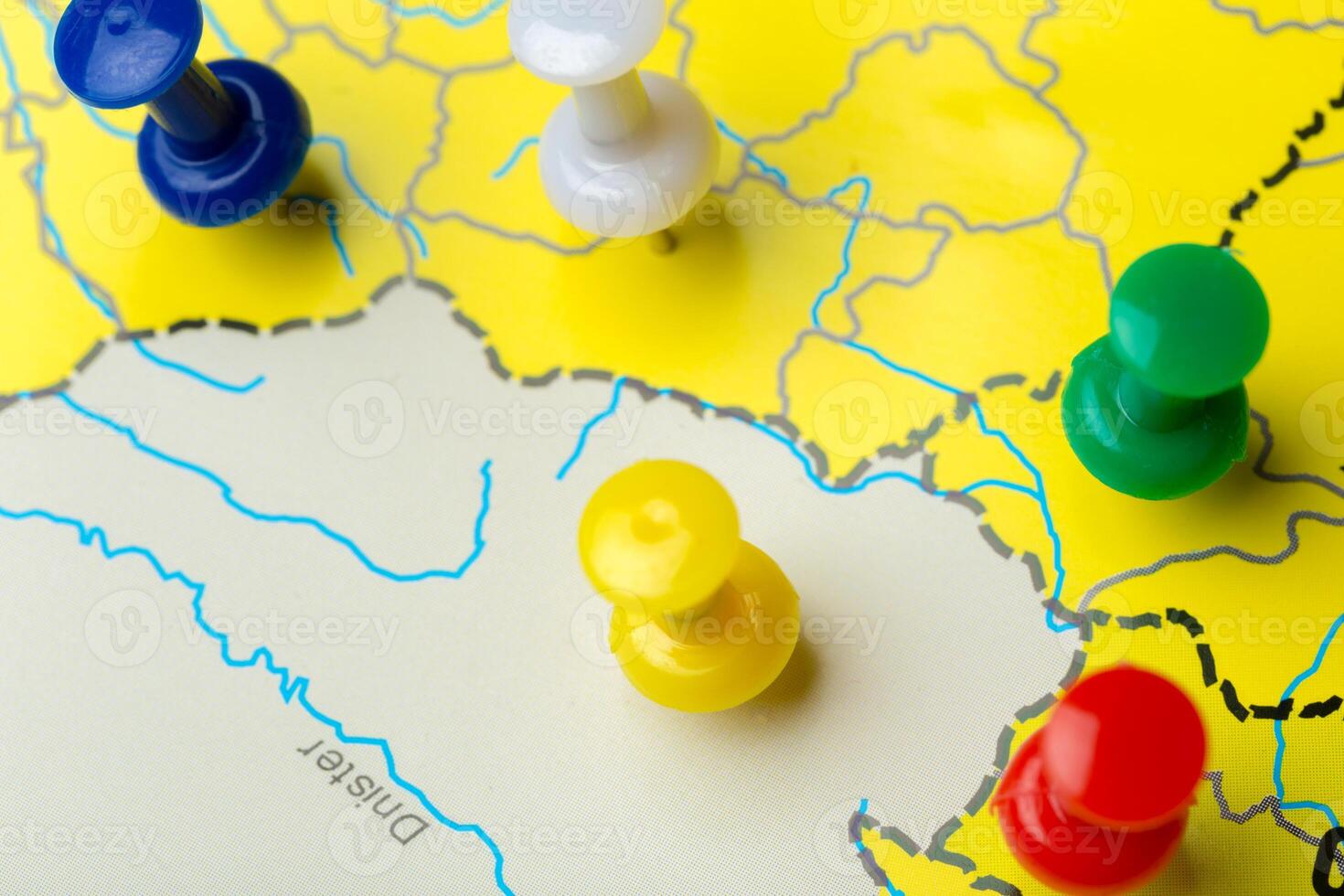 Travel destination points on a map photo