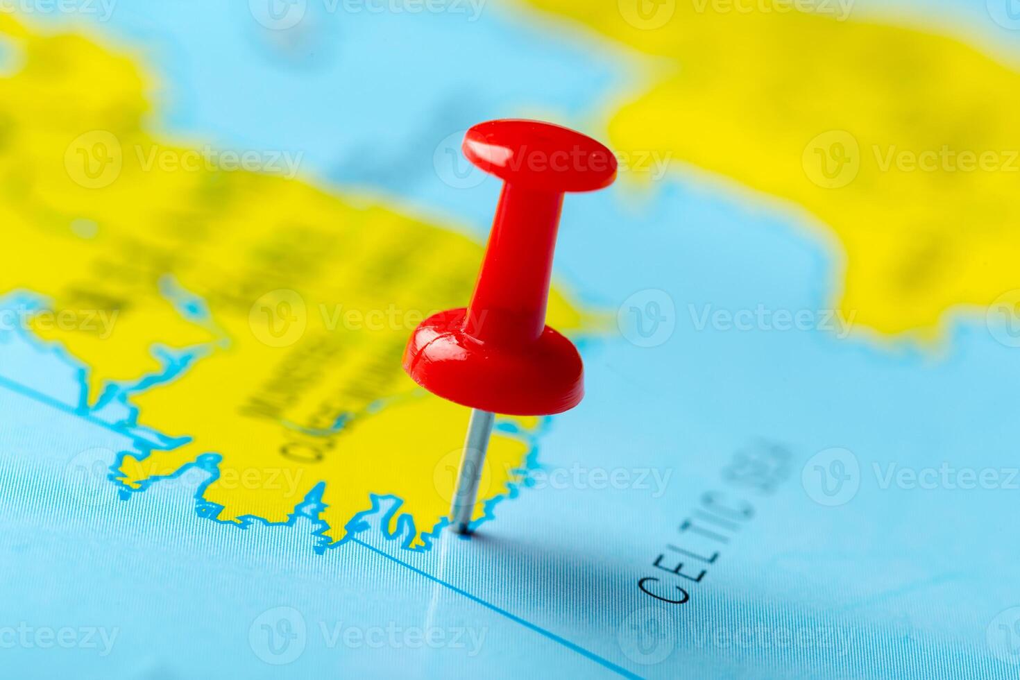 Travel destination points on a map photo