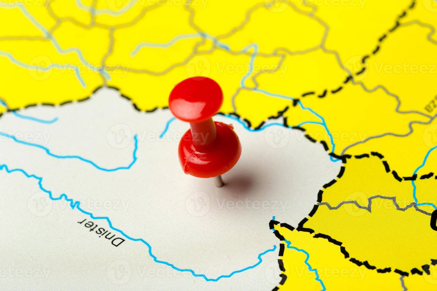 Travel destination points on a map photo