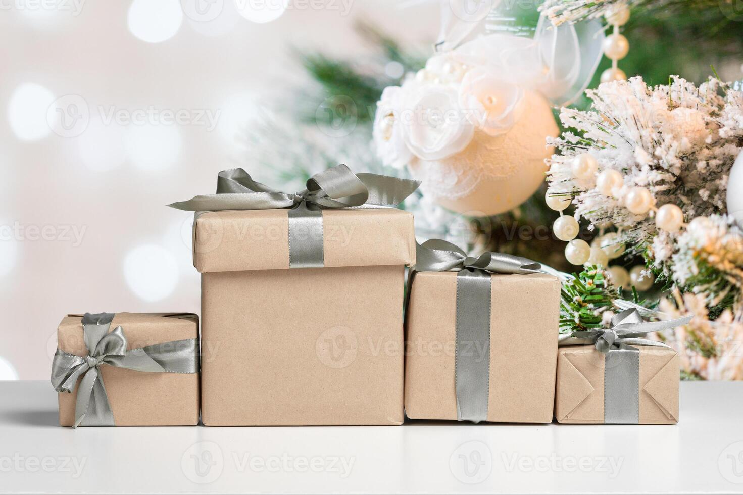 Cardboxes on a table photo