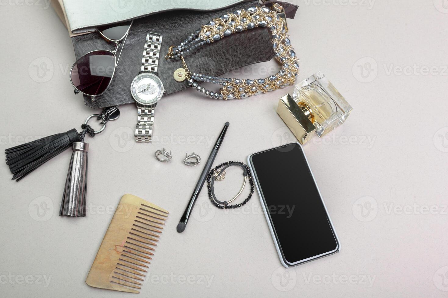 View on women bag stuff photo