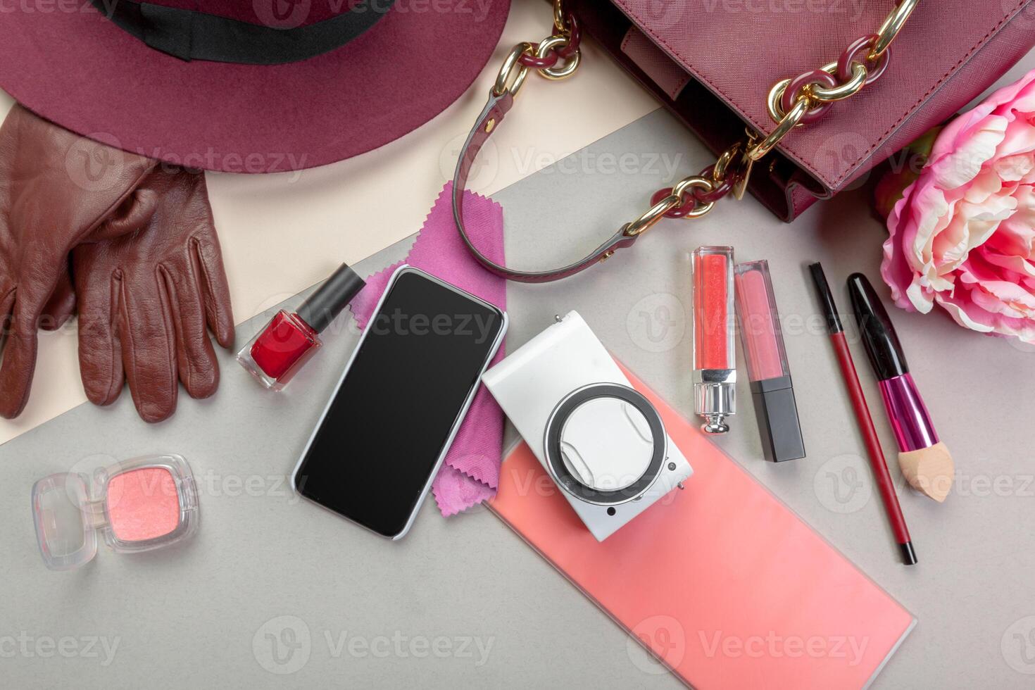 View on women bag stuff photo