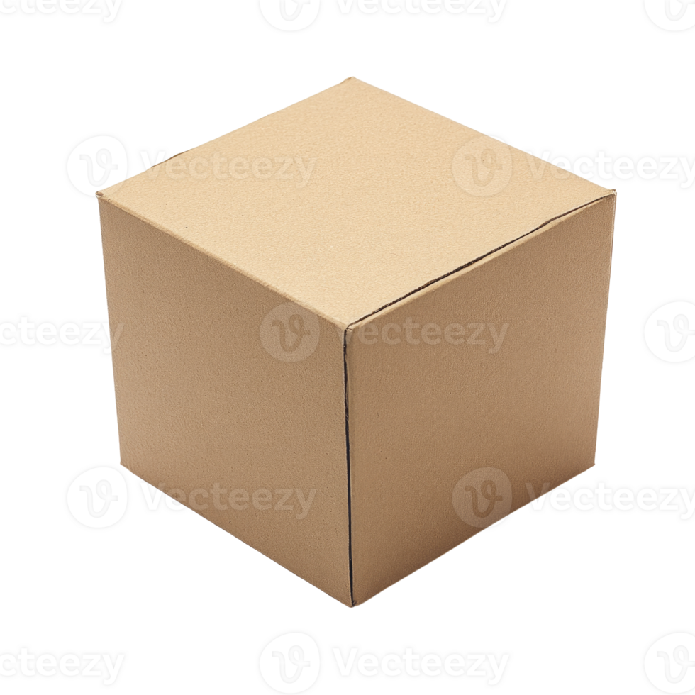 Paper box, cardboard material, square shape, solid color, Transparent background, png