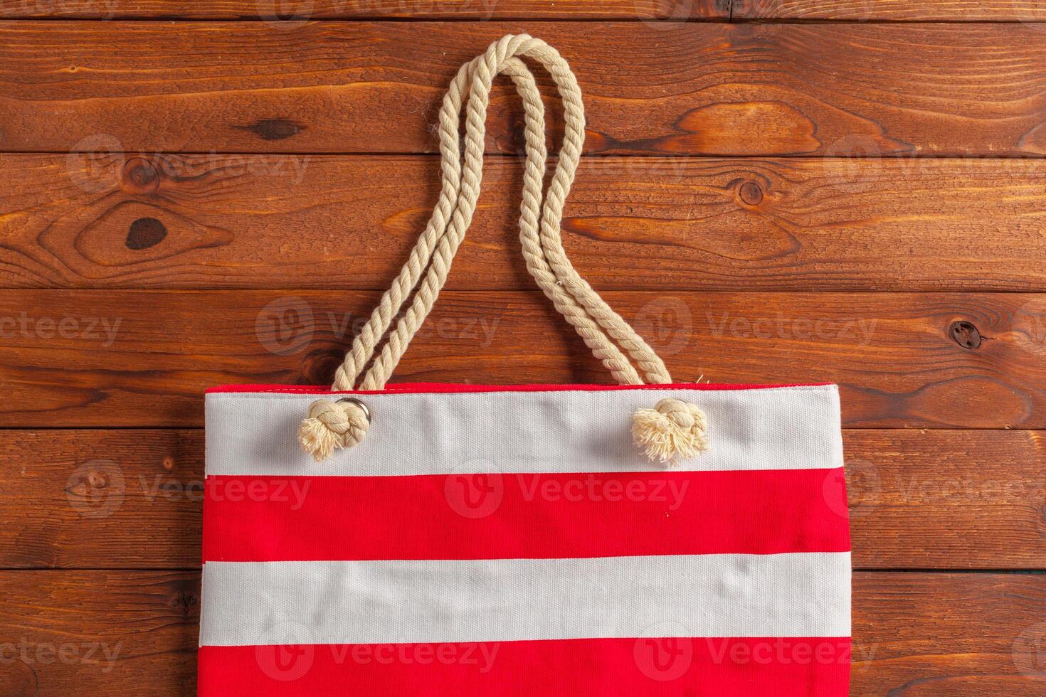 Red beach bag photo