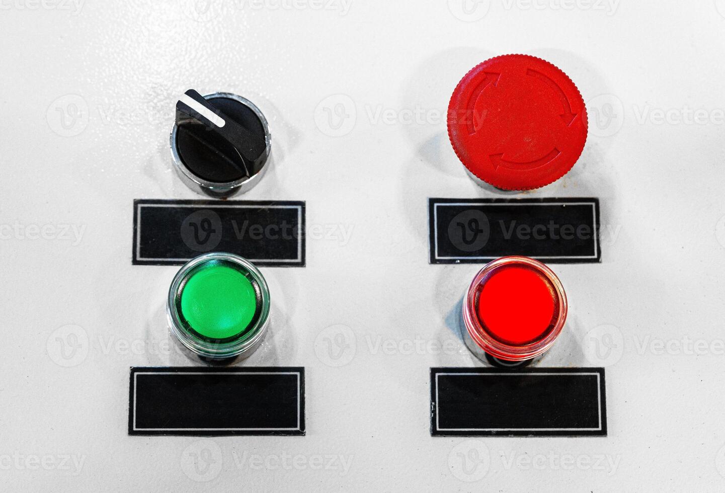 Close up of control panel in industrial production factory photo