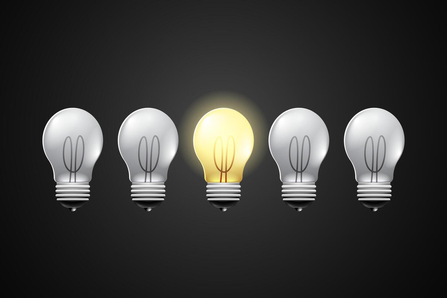 Innovative One Luminous Lamp with Ideas vector
