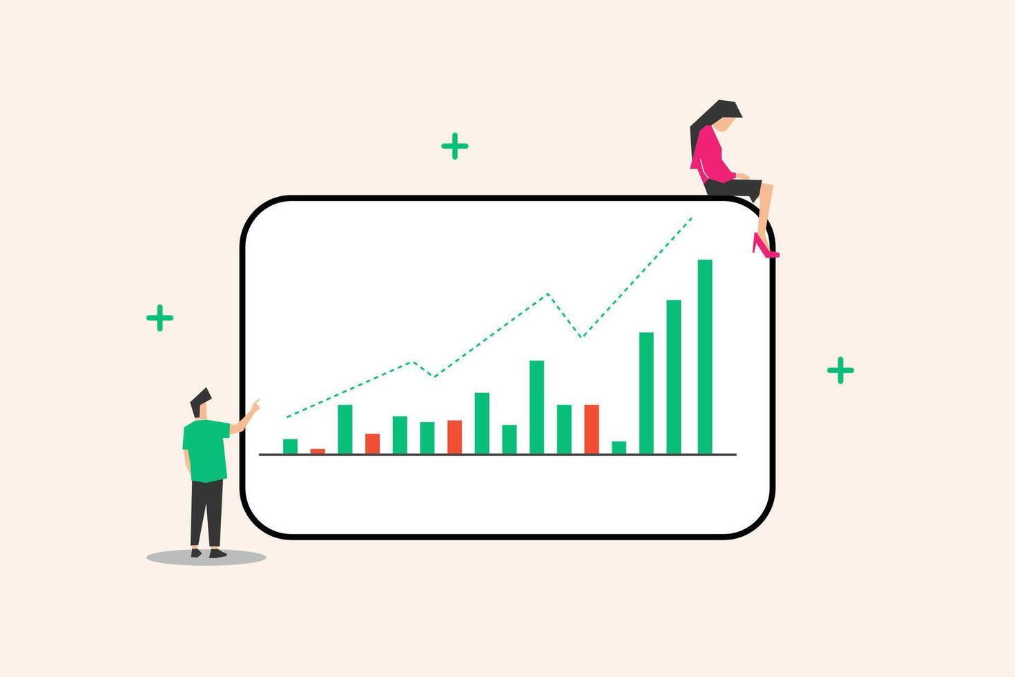 business person trading success growing growth market investment finance concept. business happy professional profit bullish graph stock market chart investor economy work A vector
