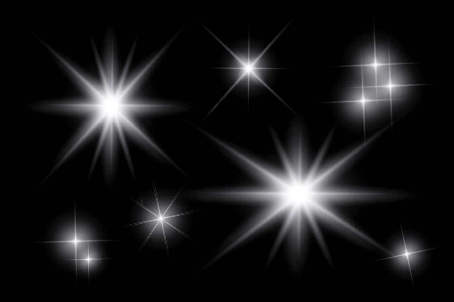 White sparkle lights, flashing lights vector