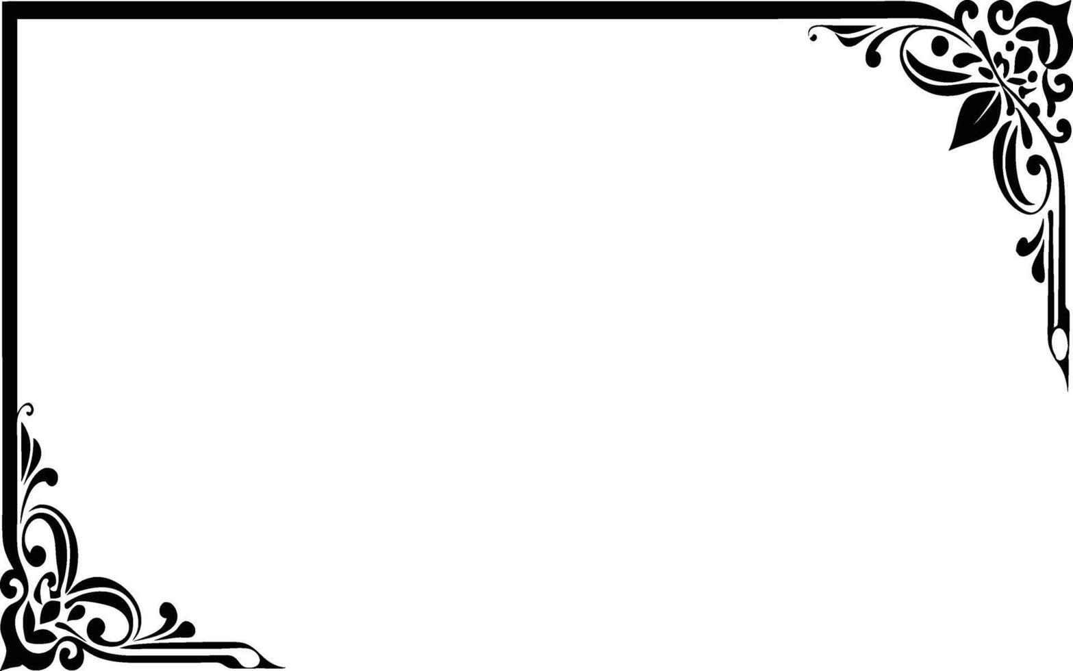 a black and white square frame with a floral design vector