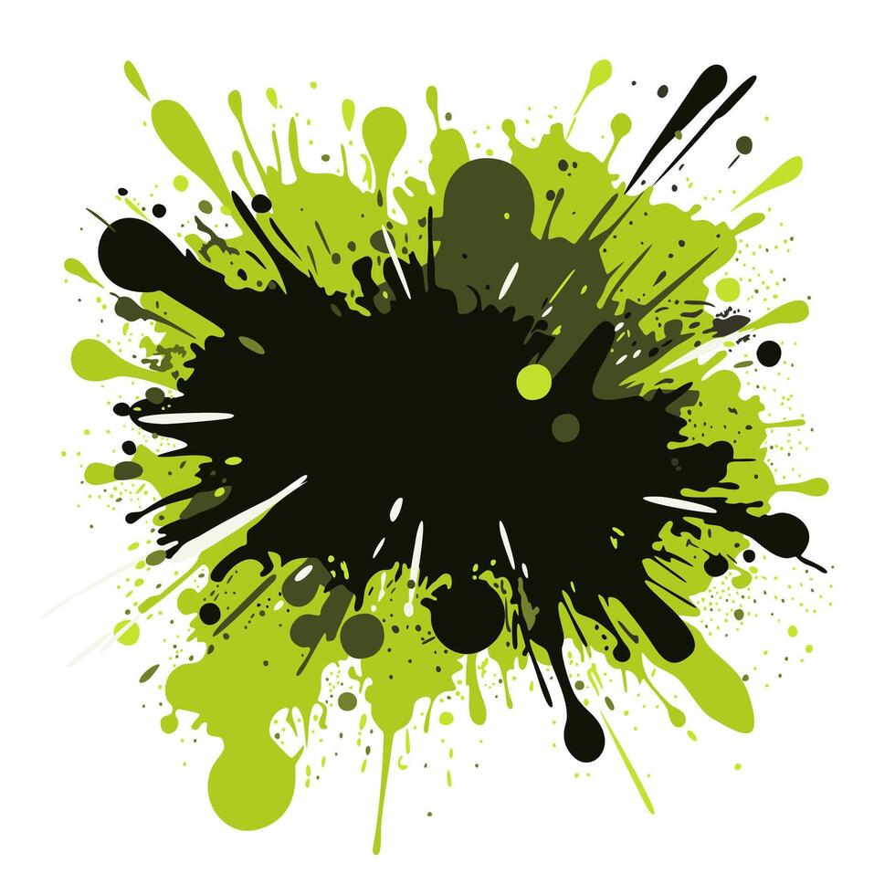 Green splash in graffiti grunge style. isolated illustration vector
