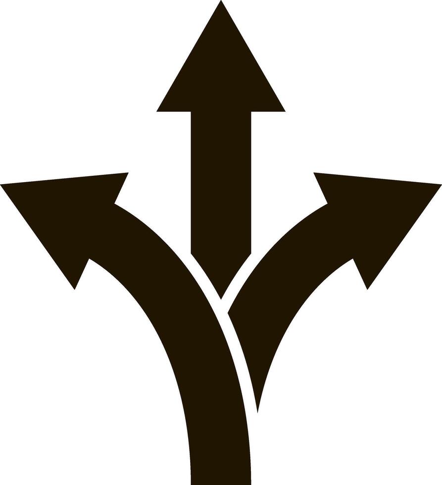 Trafic way icon Road stencil black arrows vector